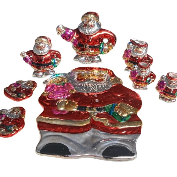 Baum Bro Other - Style-Eyes by Baum Bros. Mini- 10 Piece Tea Set Metallic Santa Claus (New)